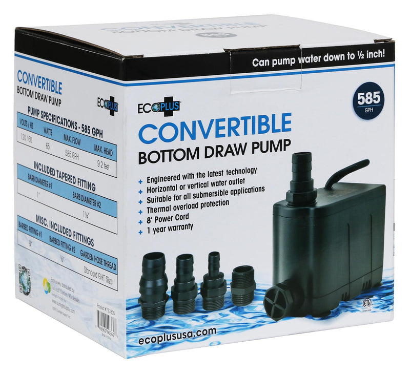 EcoPlus Convertible Bottom Draw Water Pump - 585 GPH