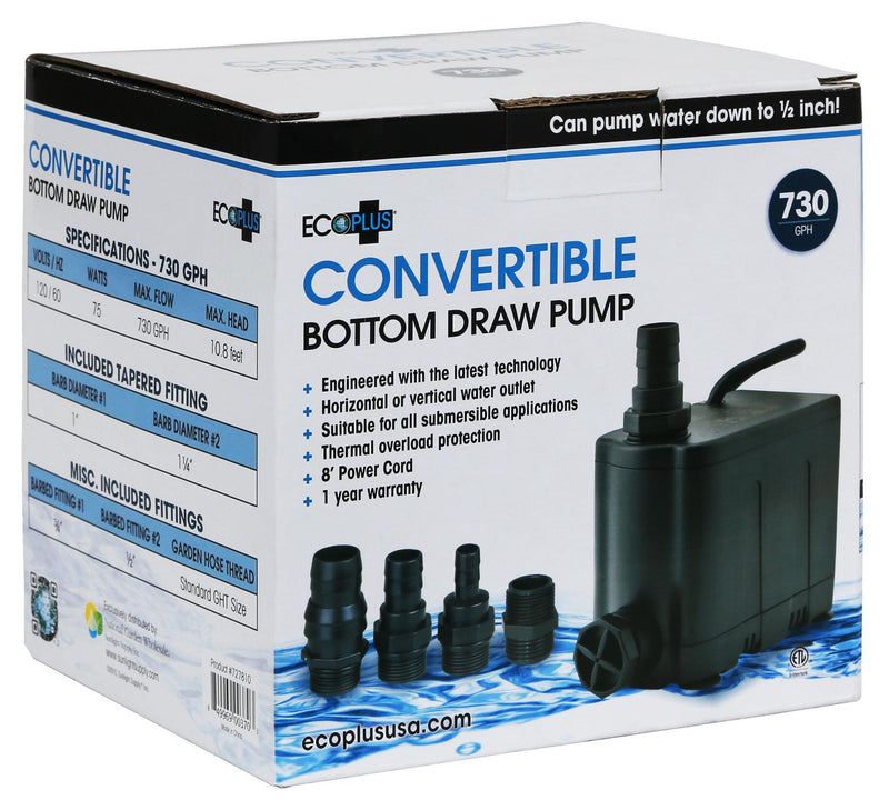 EcoPlus Convertible Bottom Draw Water Pump - 585 GPH