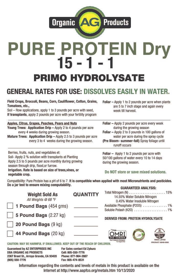 BuildASoil Pure Protein Dry - Organic Fish Aminos - 5 lb