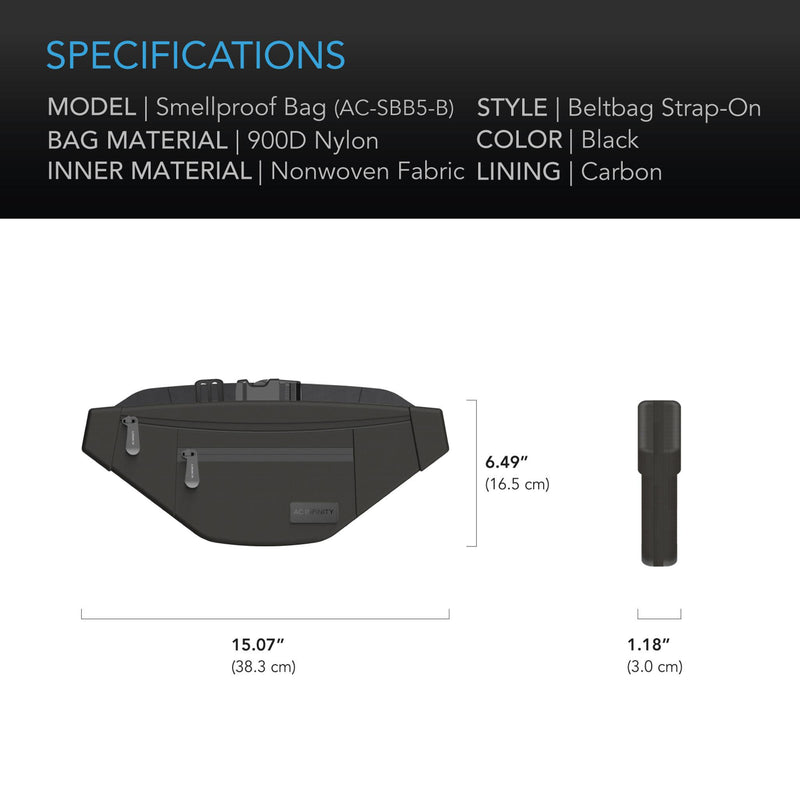 AC Infinity SMELL PROOF BELT BAG - GRAY