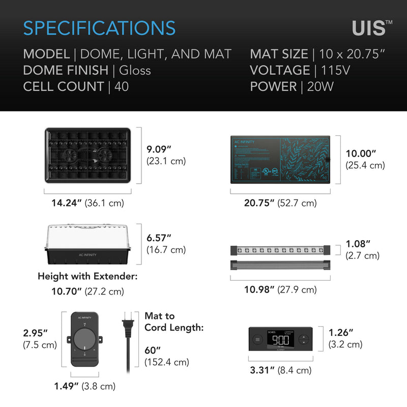 AC Infinity GERMINATION KIT w/ Grow Lights, Heat Mat - Small - Default Title