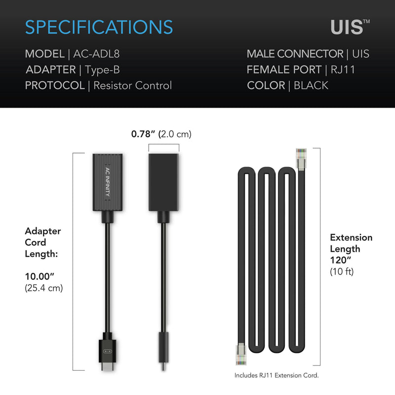 AC Infinity UIS LIGHTING ADAPTER TYPE-B - RESISTOR DIMMERS - Default Title