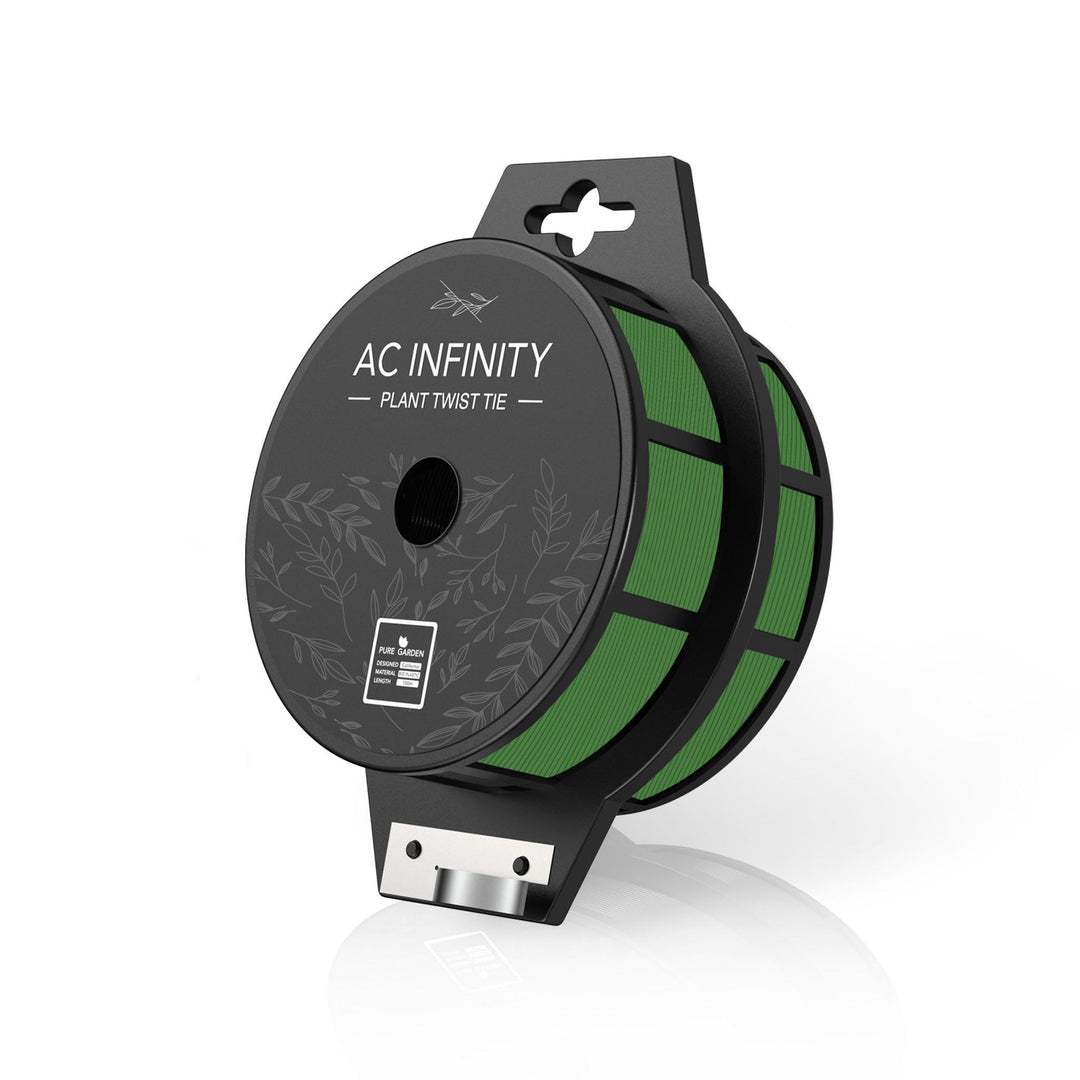 AC Infinity Green Twist Ties with Built-In Cutter, 100m