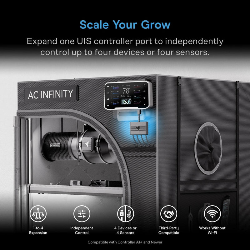 AC Infinity UIS Expansion Hub 4-Port, Independent Device and Sensor Control - Default Title