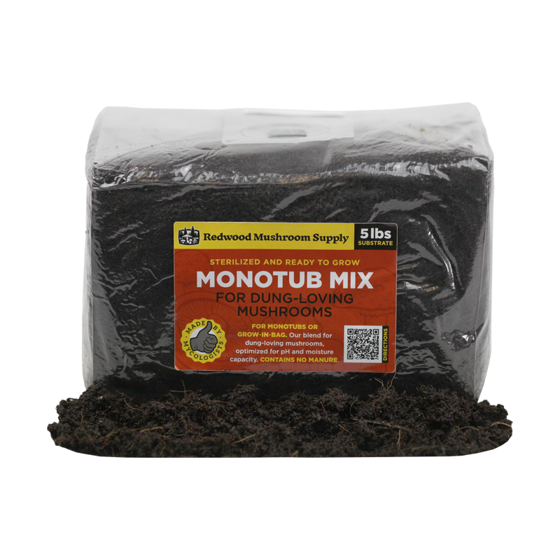 Redwood Mushroom Supply - Monotub Mix CVG Sterilized Substrate - 5 lb Bag