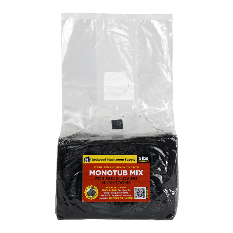 Redwood Mushroom Supply - Monotub Mix CVG Sterilized Substrate - 5 lb Bag