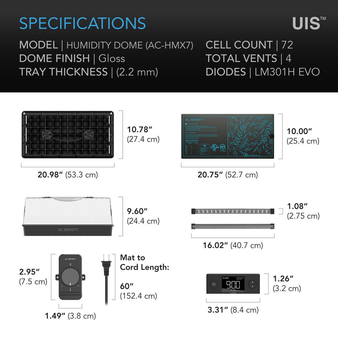 AC Infinity GERMINATION KIT with Grow Lights and Heat Mat - Large