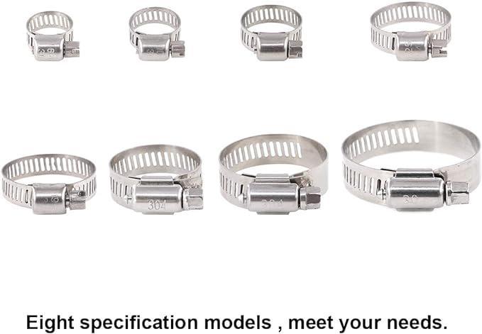 Small Stainless Steel Hose Clamps - 5/16" - 1/2"