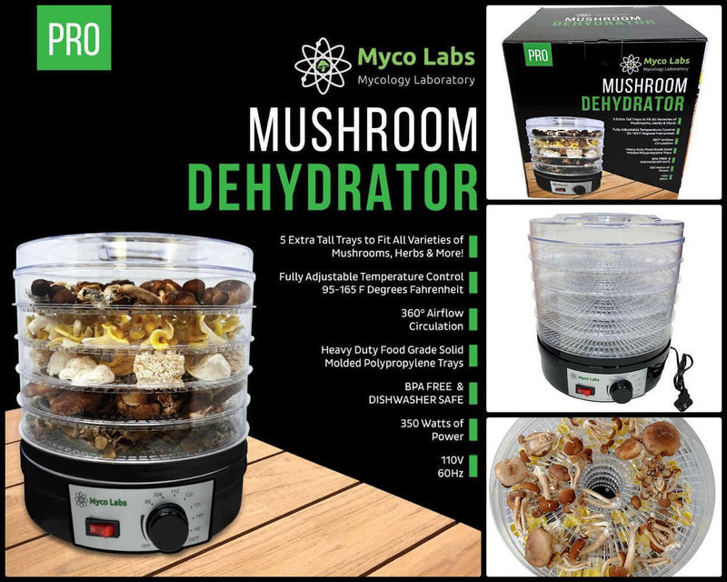 Mycolabs 350W Mushroom Dehydrator With Adjustable Temperature Control - Default Title