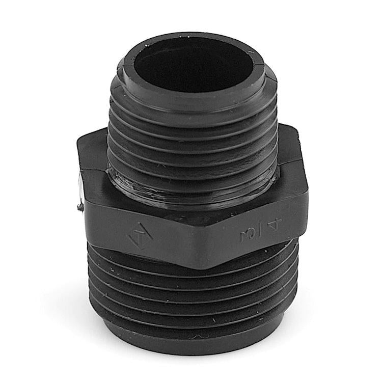 3/4" NPT x 1/2" NPT Black HDPE Reducer Nipple