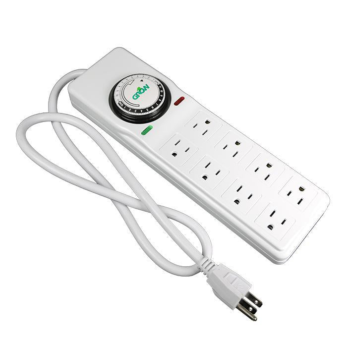 Grow1 120V 8 Way Power Strip Mechanical Timer