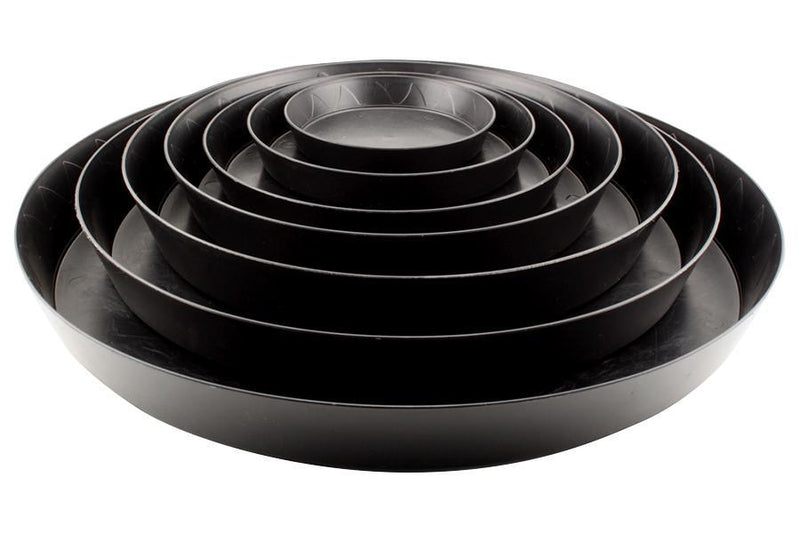 Gro Pro Heavy-Duty Black Saucers - 6 in