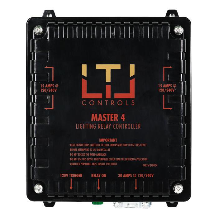 LTL Controls MASTER Lighting Relay Controllers w/o Timer (120V & 240V Universal Plug) - 4 Light