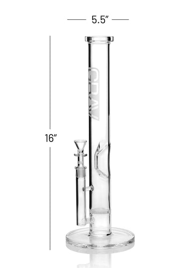 GRAV Large, Clear Straight Base w/ Disc Water Pipe