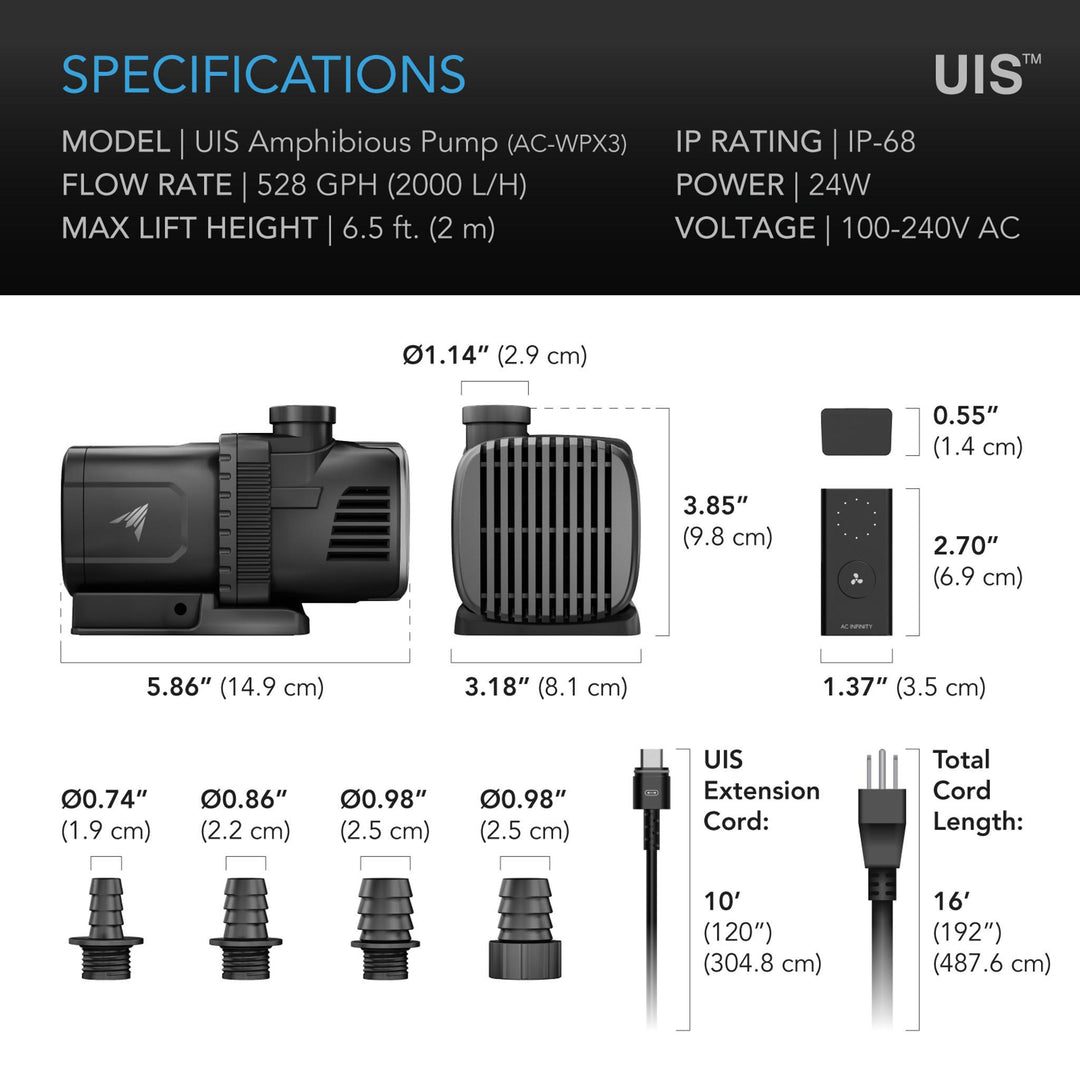 AC Infinity UIS Amphibious Pump -10 Speed