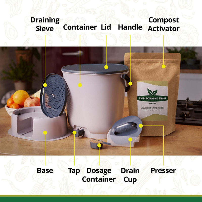 The Essential Bokashi Compost Bin Starter Kit, 4.4 gal - Default Title
