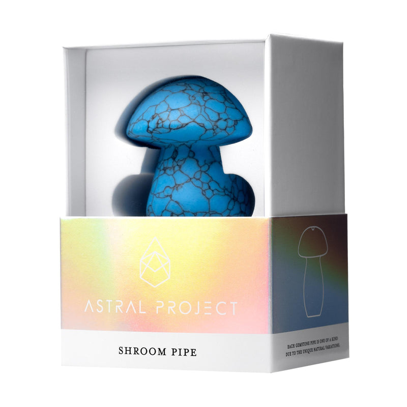 Gemstone Shroom Pipe - Blue Turquoise