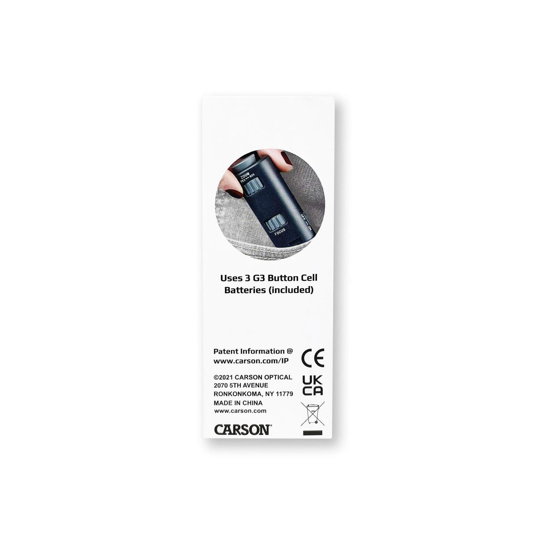 Carson MicroMax LED Lighted Pocket Microscope 60 - 75x