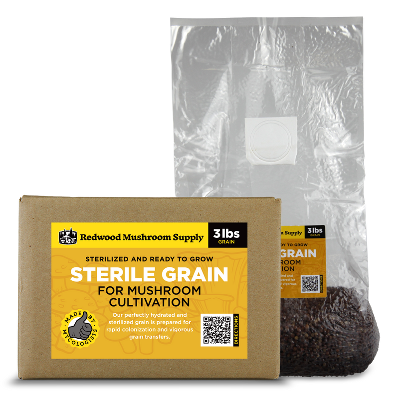 Redwood Mushroom Supply - Sterilized Red Milo Sorghum Bag - 3 lb Bag