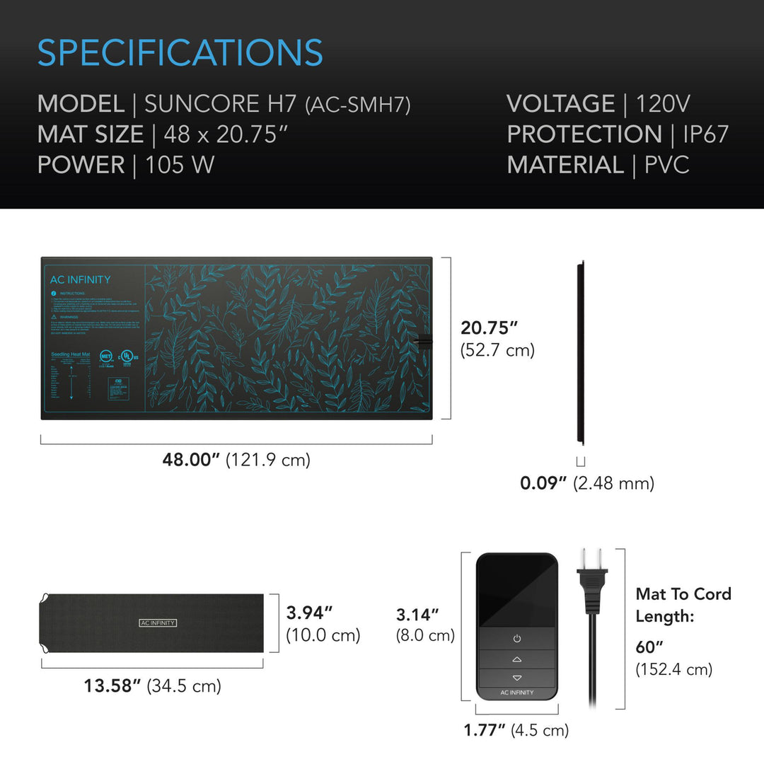 AC Infinity SEEDLING HEAT MATS WITH HEAT CONTROLLER