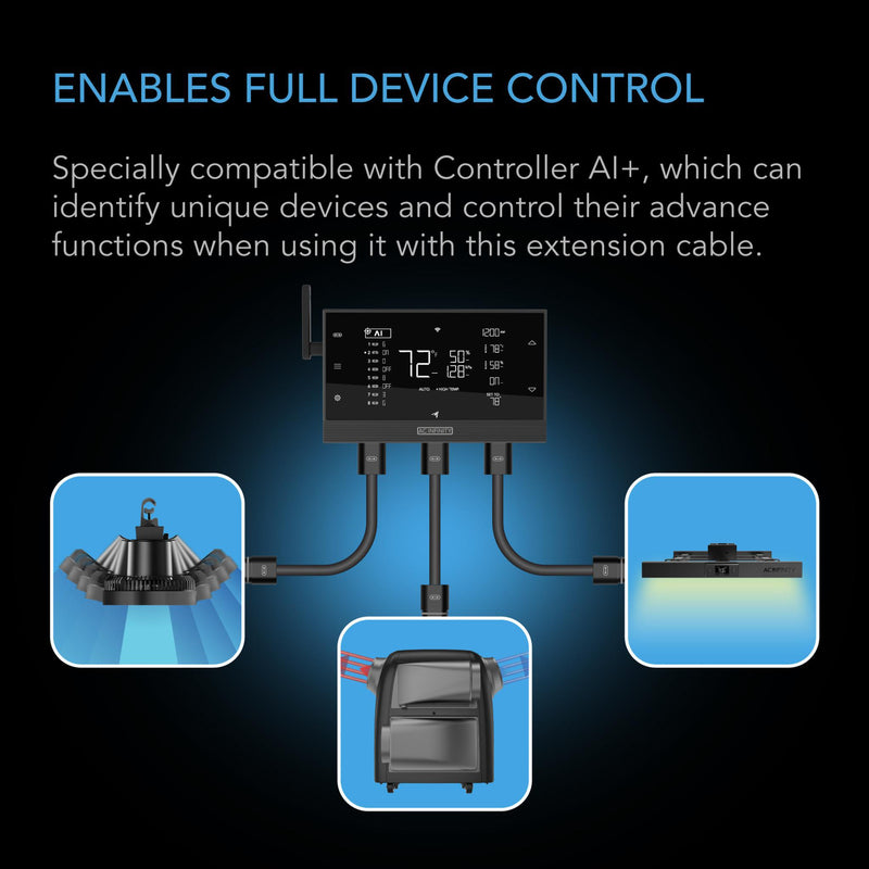 AC Infinity UIS Controller to Device Cable for Controller AI, Controller 69 Pro and Pro+, Male to Male - 10 ft