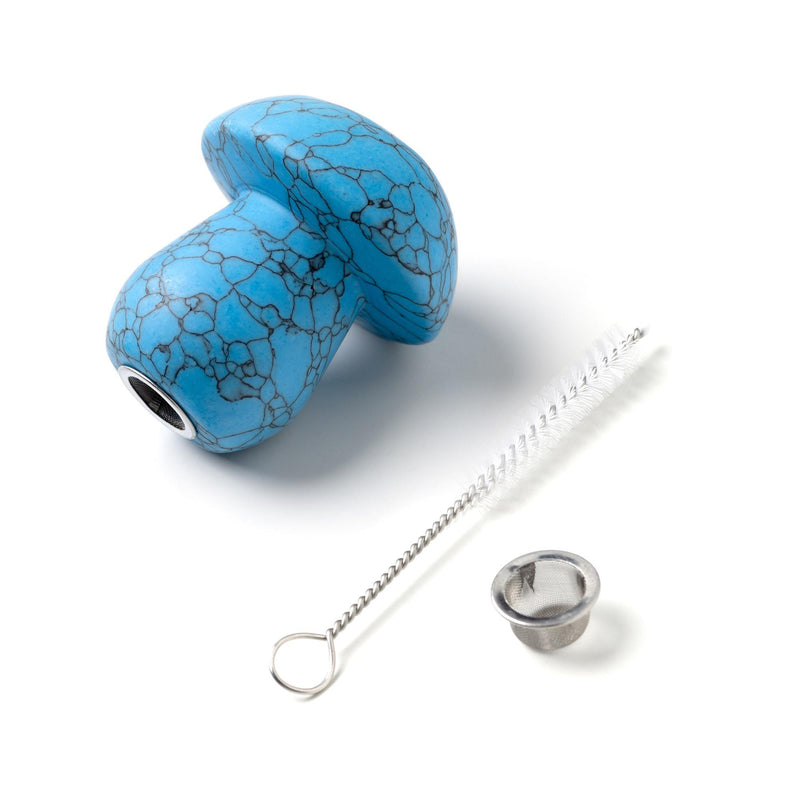 Gemstone Shroom Pipe - Blue Turquoise