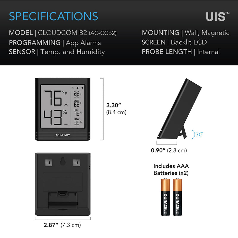 AC Infinity CLOUDCOM - Smart Thermo-Hygrometers - B1