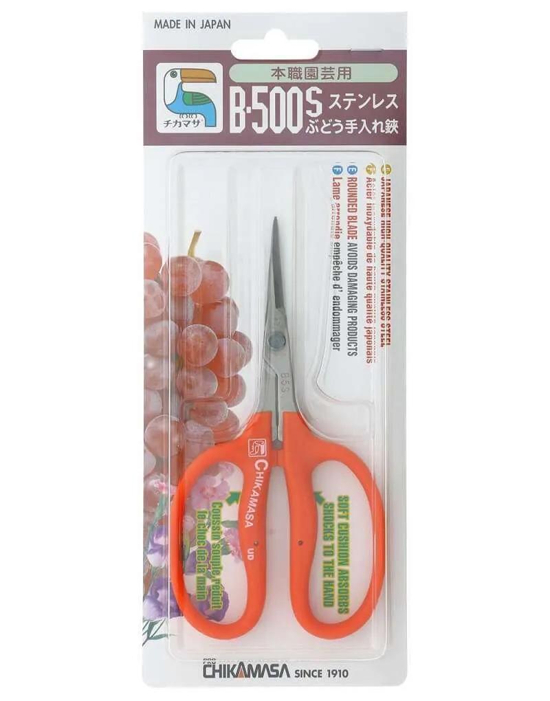 Chikamasa B-500S Straight Blade Stainless Steel Garden Scissors