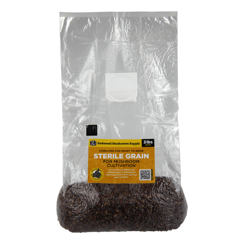 Redwood Mushroom Supply - Sterilized Red Milo Sorghum Bag - 3 lb Bag
