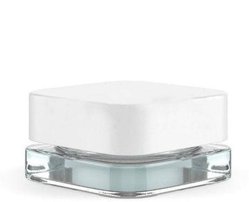 Square Concentrates Glass Jars - White Lid