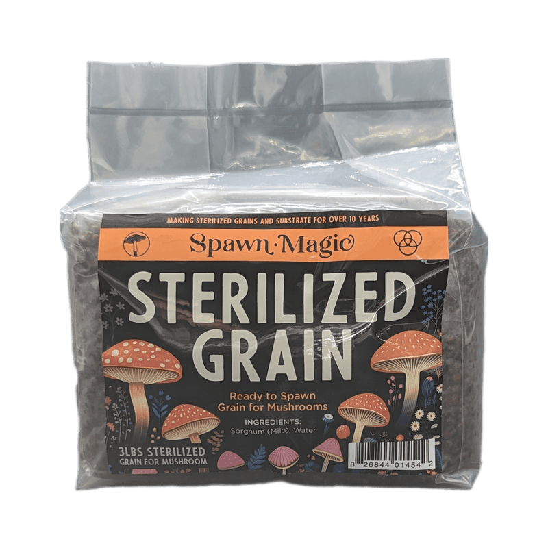 Spawn Magic Sterilized Red Milo Sorghum Bag - 3 lb Bag