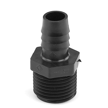 1/2" MNPT x 1/2" Hose ID Black HDPE Adapter