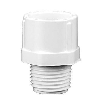 1/2" Schedule 40 White PVC MIPT x Socket Male Adapter