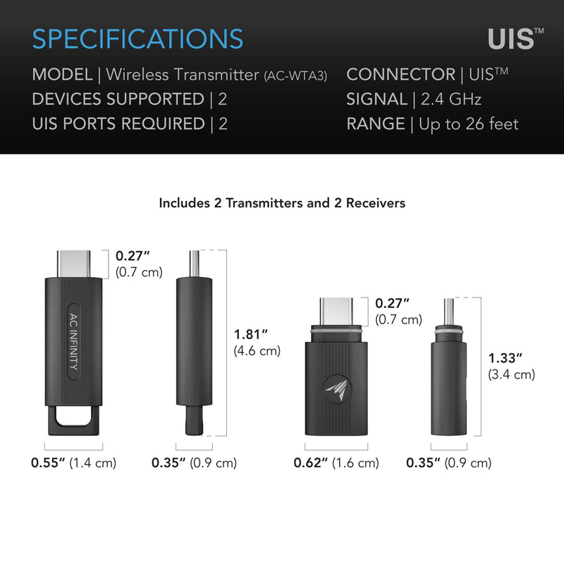 AC Infinity UIS 1-to-1 Transmitter & Receiver - 2-Pack