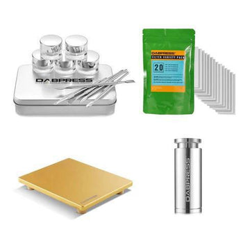 DABPRESS ROSIN PRESS ACCESSORIES BUNDLE - 6X7" COLD PLATE, VARIETY BAGS, PREPRESS AND COLLECTION TOOLS KIT