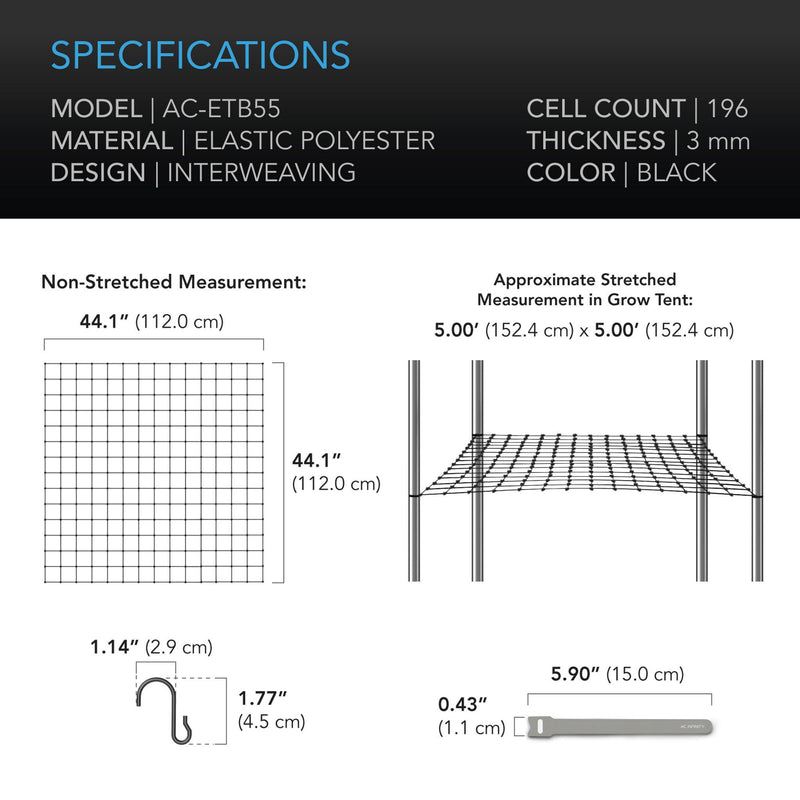 AC Infinity ELASTIC TRELLIS NETTING - 2X2’