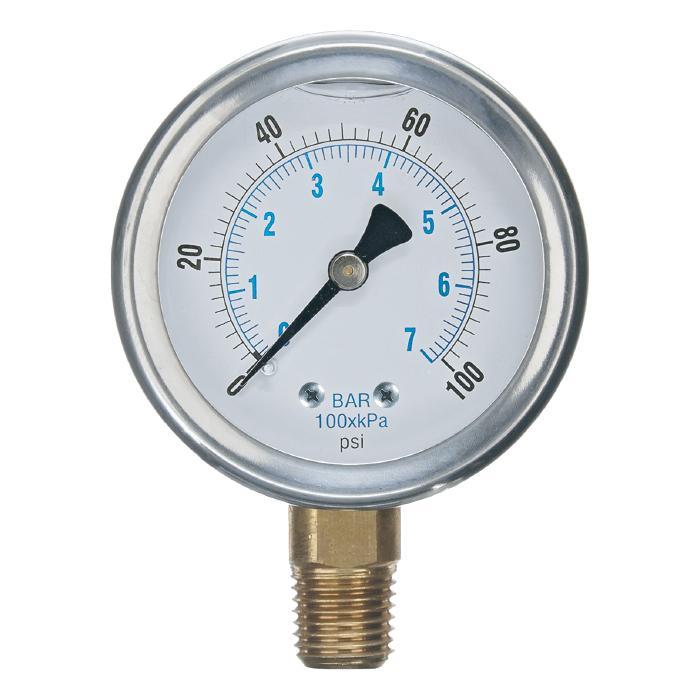 GROW1 Liquid Filled Pressure Gauge 0-100PSI - Default Title