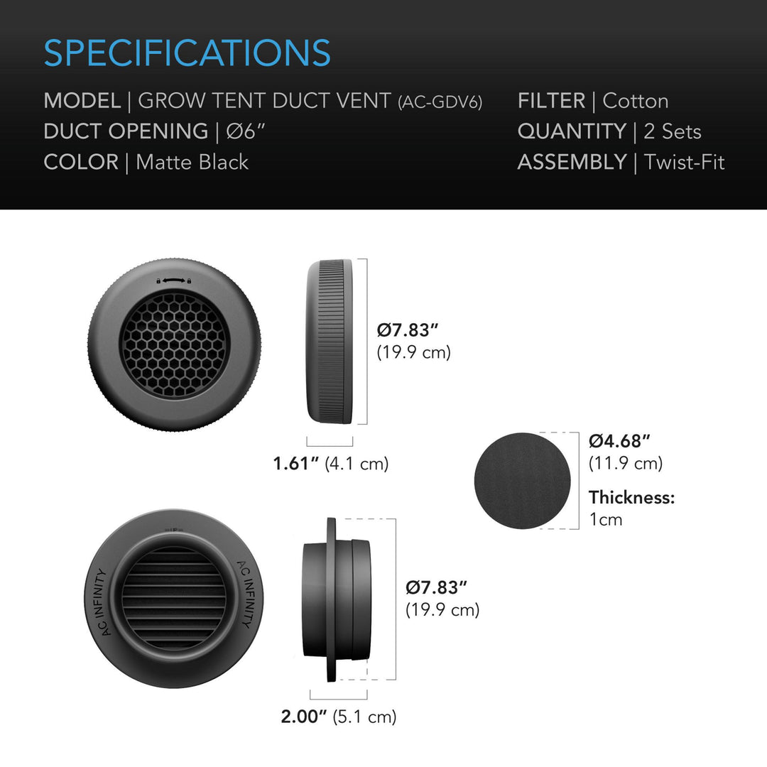 AC Infinity Grow Tent Duct Vent Attachment