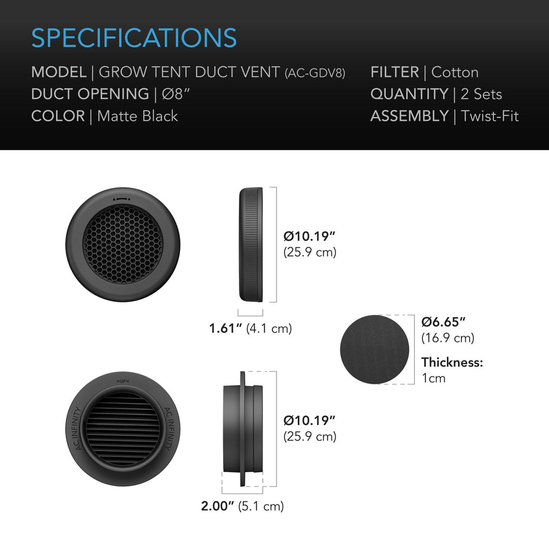 AC Infinity Grow Tent Duct Vent Attachment