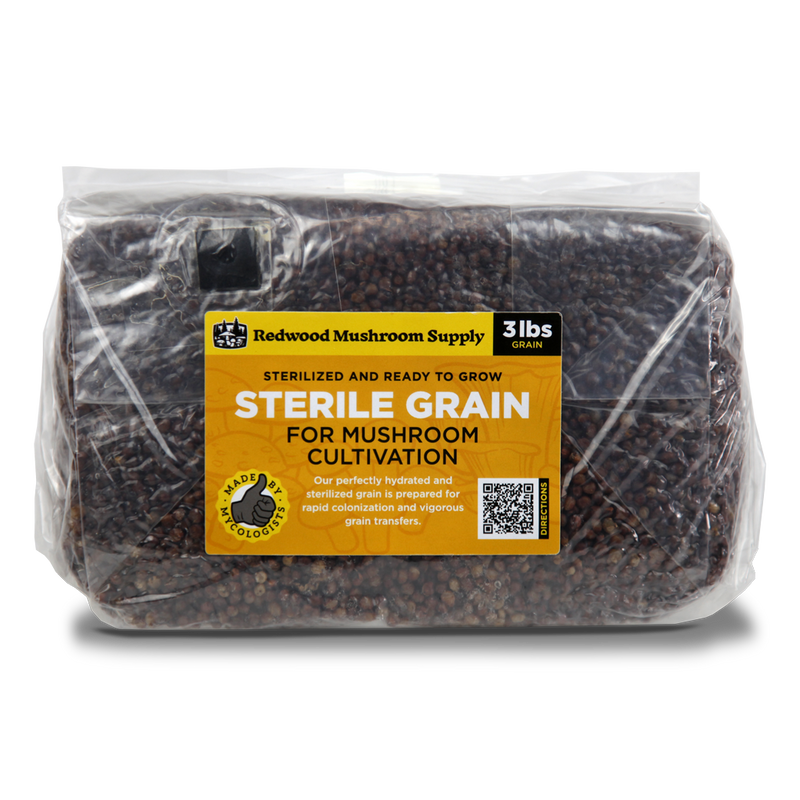 Redwood Mushroom Supply - Sterilized Red Milo Sorghum Bag - 3 lb Bag