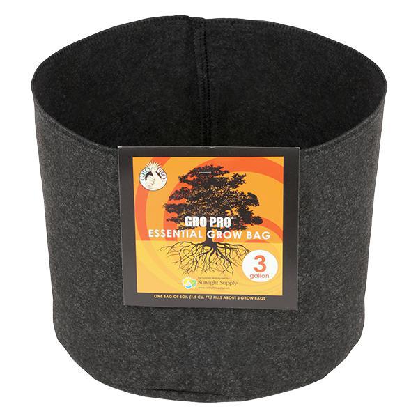 Gro Pro Round Fabric Pots - Black